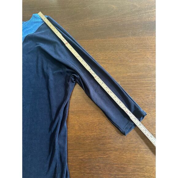 Chicos Travelers Color Block Top Women 4 Artsy Stretch Comfy Trip Cruise Slinky - Picture 7 of 8